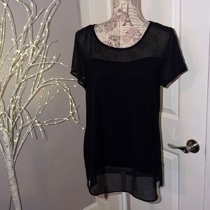 Vince Camuto Black Sheer Blouse